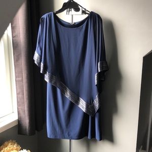 Woman’s size 16 below knee tank dress with sheer overlay